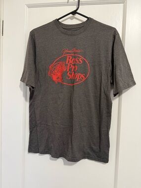 Bass Pro Shops Gray Short-Sleeve Tee with Red Logo